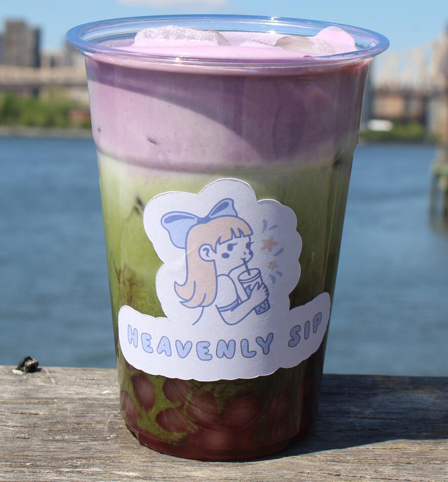 Matcha with Ube Cream Top Matcha with Ube Cream Top
